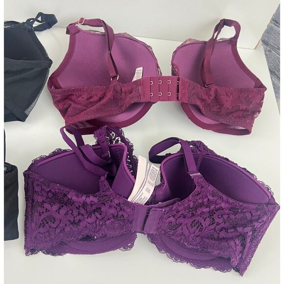 Victoria's Secret Lot of 6 Bra's Size 36D Push Up Demi Knockout Lace - Picture 5 of 13